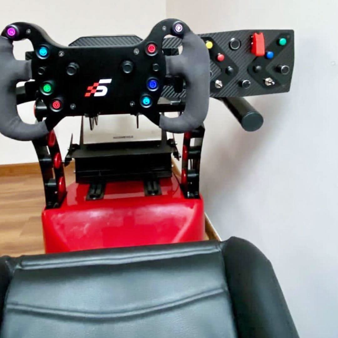GTS Button Box Panel mounted on cockpit demo