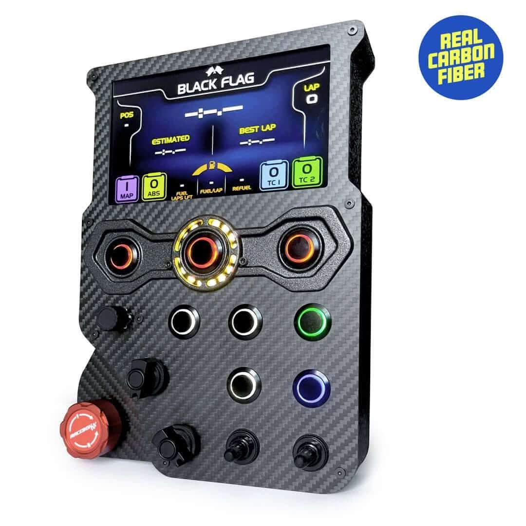 GT-LM Carbon Fiber Button Box, multicolor LED buttons and central red dial