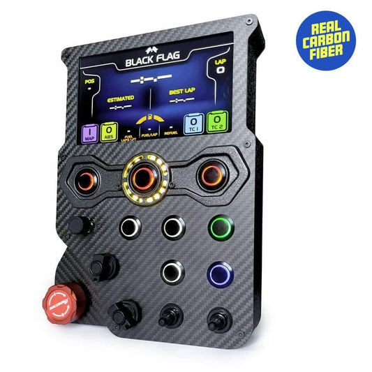 GT-LM Carbon Fiber Button Box, multicolor LED buttons and central red dial