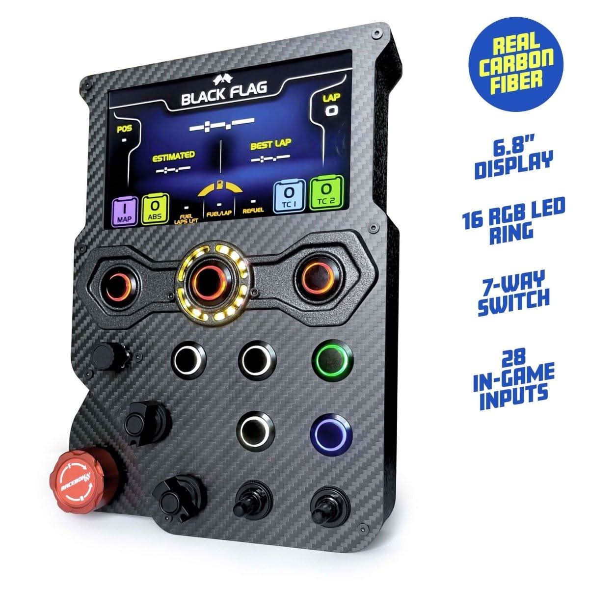 GT-LM Carbon Fiber Button Box, 6.8 inch display and 16 RGB LED ring
