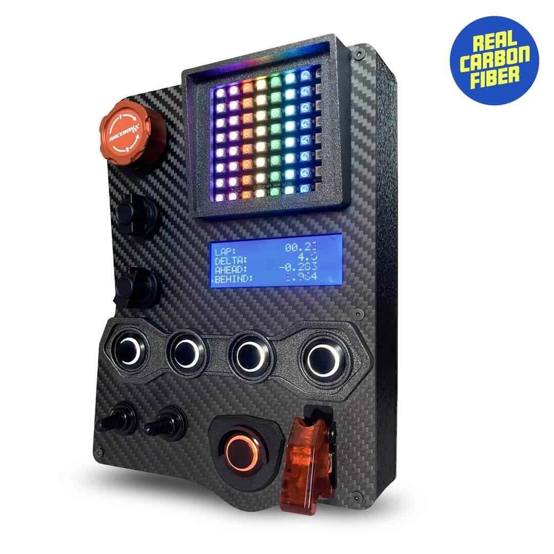GT3-PRO Carbon Fiber Button Box with Flag and Data display