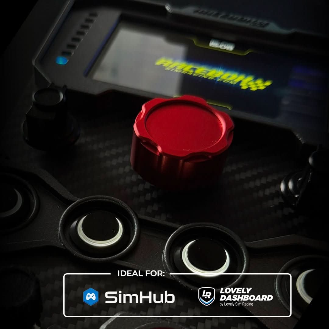 GTE Sim Racing Button Box, red knob detail