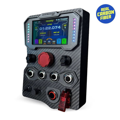 GTE Carbon Fiber Button Box, red main dial and blue LED indicators