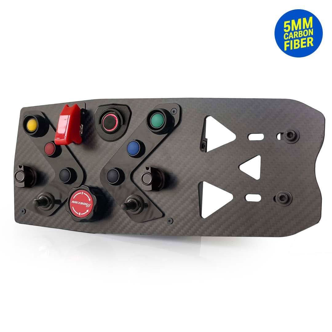 GTS Button Box Panel for Direct Drive, carbon fiber chassis with push buttons and knobs