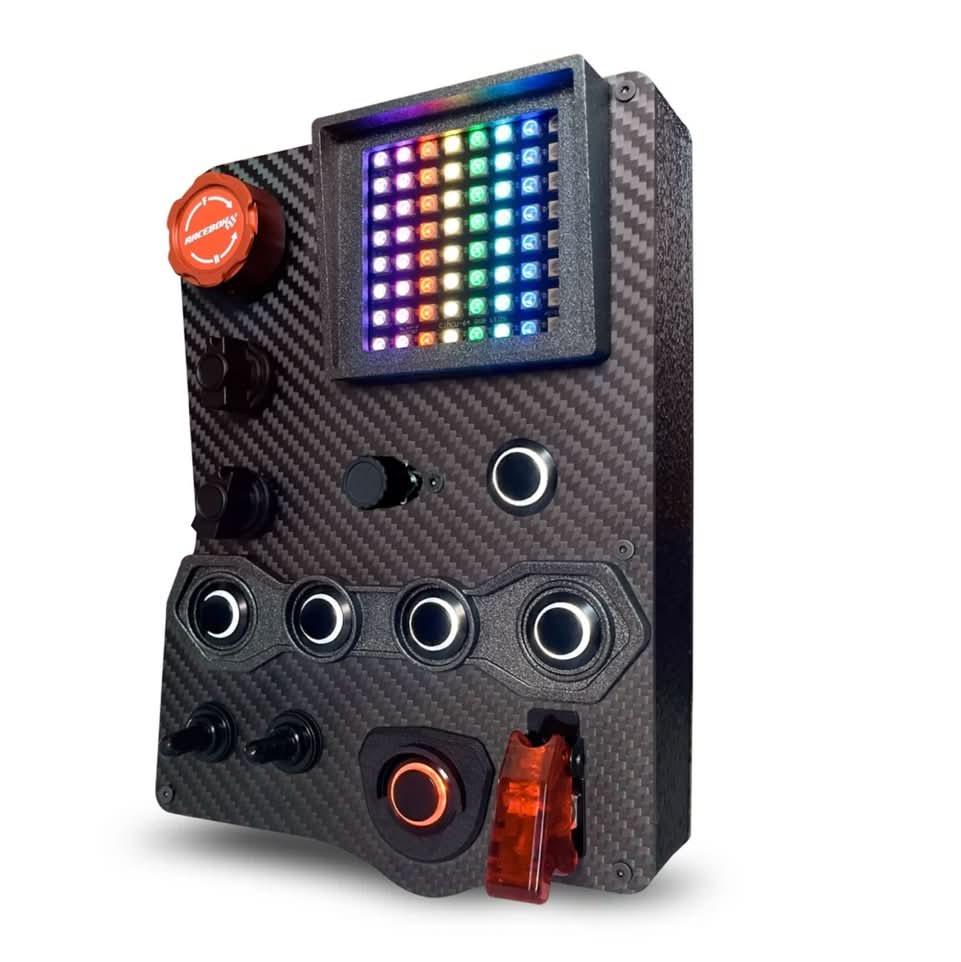 GT-FLAG V2 Carbon Fiber Button Box with RGB LED grid