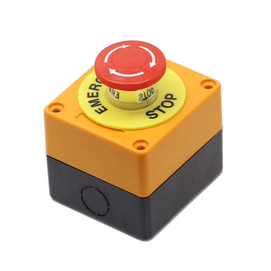 DOF Reality 6-Axis eBreak Emergency Stop Button on a pure white background