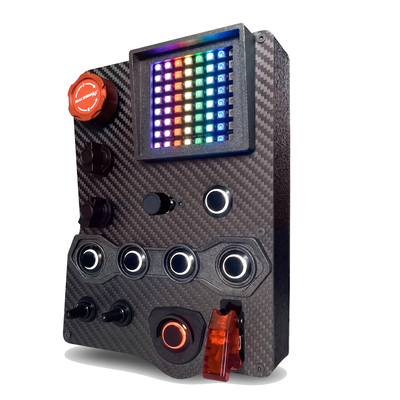 GT-FLAG V2 Carbon Fiber Sim Racing Button Box on a pure white background