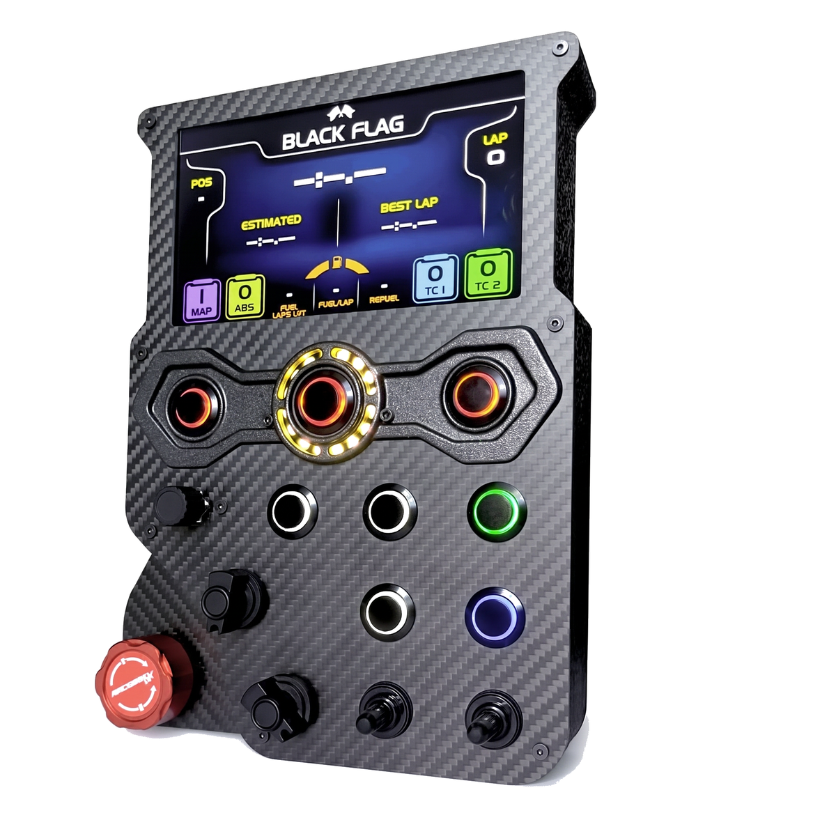 GT-LM Carbon Fiber Button Box - Flagship Display Edition on a pure white background