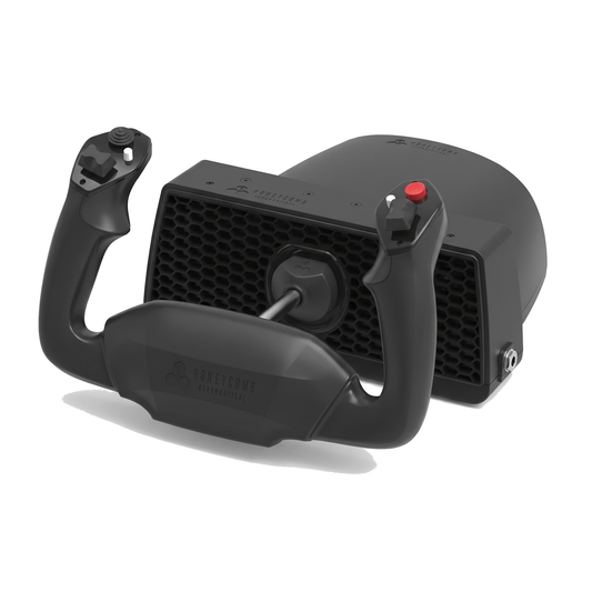 Honeycomb Alpha Lite Flight Yoke on a pure white background