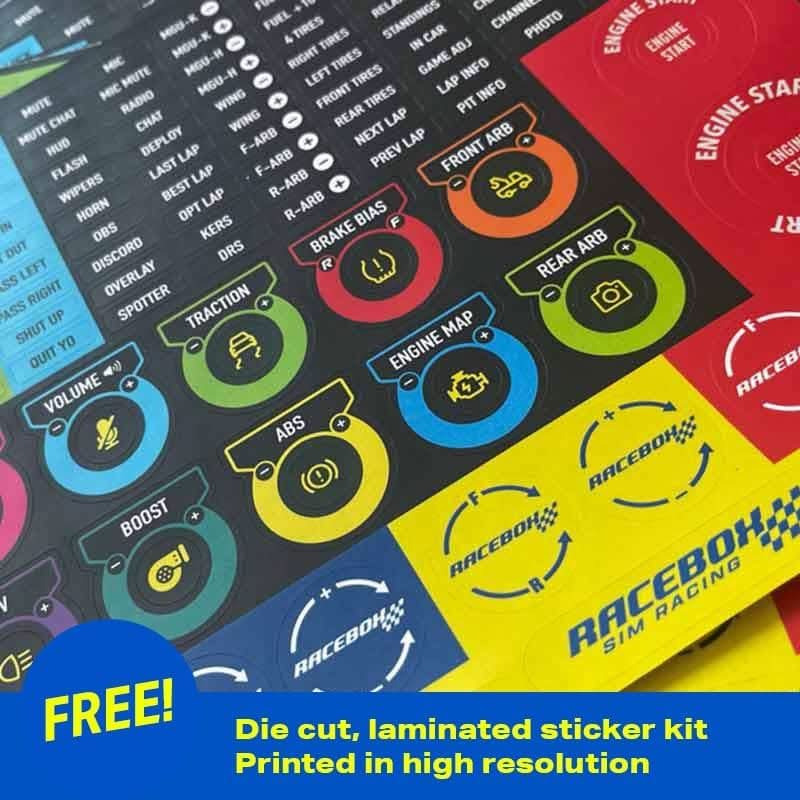 GT-FLAG Sim Racing Button Box control dial stickers